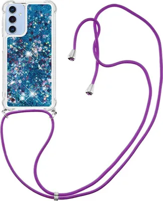 Produktbild von Samsung Galaxy A17 Hülle - Coverup Liquid Glitzer Back Cover mit Handykette - Dunkelblau