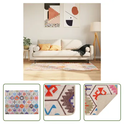 Produktbild von The Living Store Teppich Waschbar Mehrfarbig 80x150 cm Rutschfest