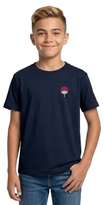 Produktbild von Spreadshirt Naruto Brustlogo Des Uchiha-Clan Teenager T-Shirt, 152/164 (12-14 Jahre), Navy