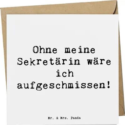 Produktbild von Mr. & Mrs. Panda Grußkarte Spruch Sekretärin Helfer - Weiß - Geschenk, Sekretärinnen Wertschätzung, faltkarte, professionelle Unterstützung, anlasskarte, Beruf, Termine
