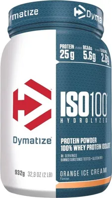 Produktbild von Dymatize ISO 100 Hydrolyzed - 900g-Dose Orange Ice Cream