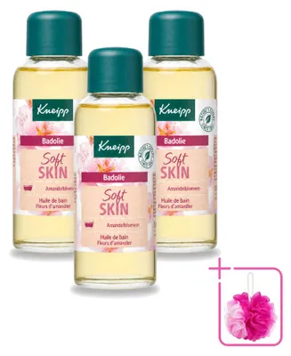 Productafbeelding van 3 x Kneipp Badolie Amandelbloesem voor droge en gevoelige huid, 100 ml - Voordelingsverpakking - 3 stuks