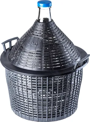 Produktbild von KADAX Glasballon mit Kunststoffkorb "Alatri", schmale Öffnung, Weinballon, Flaschen, Gärbehälter, 54L