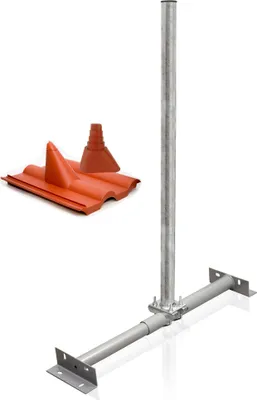 Produktbild von PremiumX Dachsparrenhalter Set Sparrenhalter SAT Frankfurter-Ziegel Manschette rot
