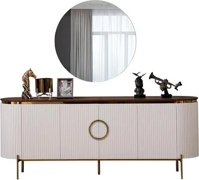 Image de Commode moderne avec miroir Buffet élégant Tiroir Salon Buffet