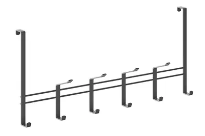 Produktbild von METALTEX 351932000 Türhängeleiste LAVA 44,5 cm mit 6 Haken, TouchTherm, matt schwarz / Raumsparer