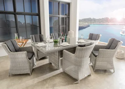 Produktbild von Destiny LUNA Essgruppe 6 Se + Tisch 200x100x75cm vintage weiß