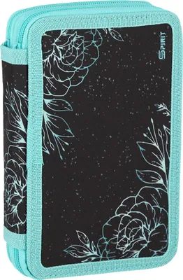 Immagine prodotto di Astuccio per la scuola SPIRIT 28 pezzi a 2 cerniere FLOWERS fiori turchesi
