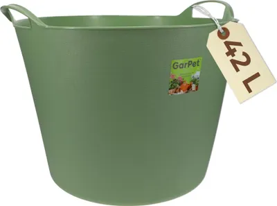 Produktbild von Flexibler Eimer 42 L Plastikkorb Wäschewanne mit Henkel Kunststoff Wäschekorb Flexibel Universeller Tragekorb Gartenkorb Mehrzweckkorb Haushaltskorb Futtereimer Groß