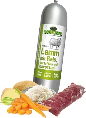 Produktbild von Schecker Hundewurst Lamm mit Reis, Kartoffeln, Karotten 400g