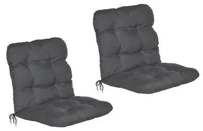 Image de Beautissu Lot de 2 coussins pour fauteuil à dossier bas Flair NL, 100 x 50 x 8 cm, gris graphite