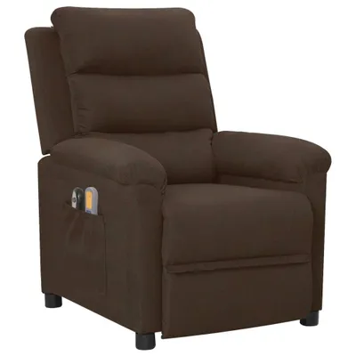 Produktbild von vidaXL Massagesessel Elektrisch Dunkelbraun Stoff