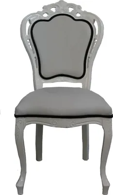 Produktbild von Casa Padrino Luxus Barock Esszimmer Stuhl in Weiß/Schwarz - Designer Stuhl - Luxus Qualität