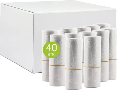 Image de 40 rouleaux par carton de 50 sacs poubelle (2000 pièces), 20 litres, absolument robustes et stables, 450x540mm, épaisseur 8 my, couleur transparente