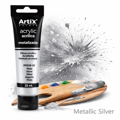 Produktbild von Acrylfarbe SILVER Artix PP639-38, 35ml