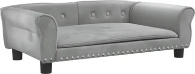 Produktbild von vidaXL Hundebett Hellgrau 95x55x30 cm Samt