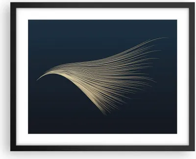 Produktbild von Gerahmtes Poster - Schwarzer Rahmen - Golden Borsten Abstraktion - 50x40 cm - Wand Bild - Wanddeko - Wandbilder - Kunstposter - Wandposter - Bilderrahmen - Bilder - Kunstdruck - P2BAA50x40-4734