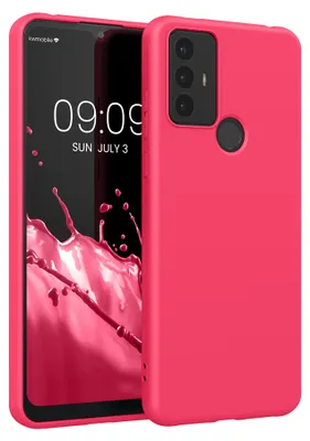 Produktbild von kwmobile Handyhülle für TCL 30 E / 30 SE Hülle - TPU Case - Kabelloses Laden - Schutzhülle Cover in Neon Pink