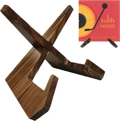 Image de Support pour vinyle en bois, style rétro, pour salon, 1 pièce
