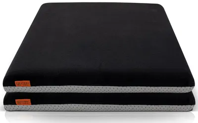 Sitzkissen 40x40 cm Memory-Schaum, 2er-Set, schwarz, rutschfest