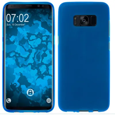 Produktbild von PhoneNatic Case kompatibel mit Samsung Galaxy S8 Plus - blau Silikon Hülle matt + flexible Folie