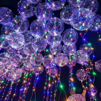 Produktbild von 10X Helium Ballon mit Ventil und 4m mehrfarbig LED Luftballon Geburtstag Hochzeit Weihnachten aus DE