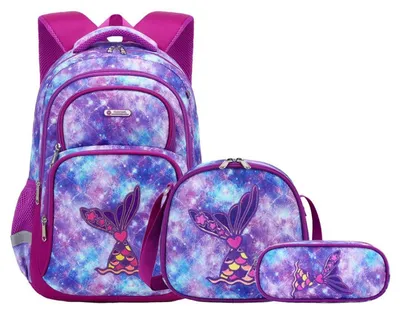 Produktbild von Kinderrucksack Meerjungfrau Lila 3 Stück