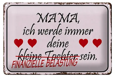 Produktbild von Blechschild Spruch 30x20cm Mama deine Tochter Herzen