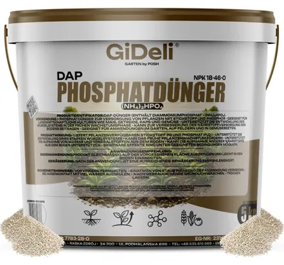 Obrázok produktu pre DAP 5 kg fosfátové hnojivo pre kukuricu a obilniny, granulát, NPK 18-46, rozpustné pre korene, GiDeli