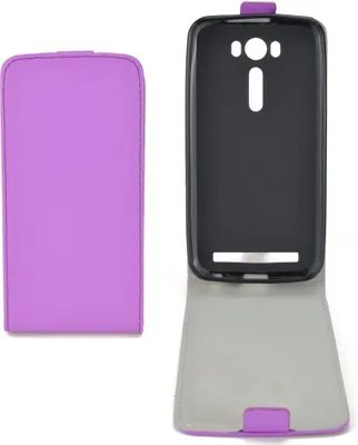Produktbild von Flip Schutz Hülle für Asus Zenfone 2 Laser (5,0 Zoll) Lila Kunstleder Slim Flex
