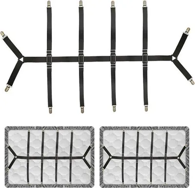 Produktbild von Famanu Lakenspanner 2er Set - Verstellbare elastische Bänder, schwarz