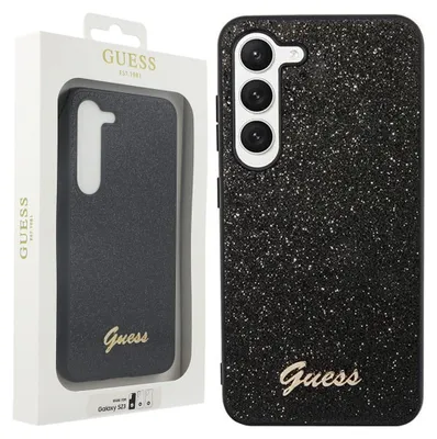 Zdjęcie produktu dla Etui Guess Guhcs23Shggshk S23 S911 - Czarne Glitter Script