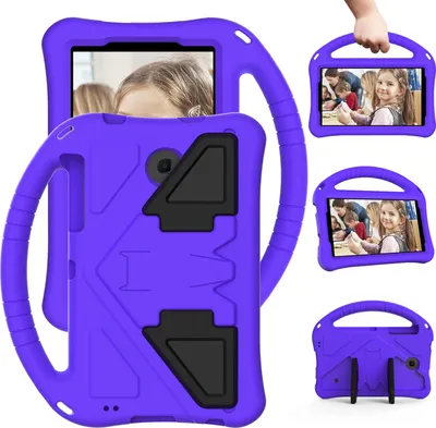 Image de Housse enfant pour Samsung Galaxy Tab A 7.0 SM-T280/T285/ Tab 4/ Tab 3 7.0 SM-T230/T231/T210/P3200, Eva légère antichoc pliable support, Kids poignée Housse de protection Violet