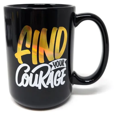 Motivations-Tasse aus Keramik, 400 ml, Schwarz