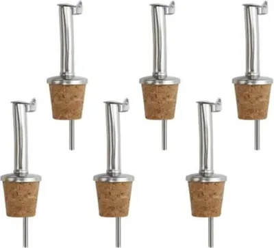Produktbild von Olivenöl-Ausgießer Set 6-teilig, Edelstahl Weinausgießer Mit Rückschlagventil, Universell Für Wein Olivenöl Spirituosen