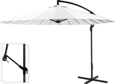 Image de Parasol Excentrique Blanc 3m Protection Solaire Déportée Optimale - Ambiance