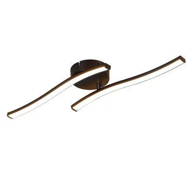 Produktbild von ZMH Deckenlampe Modern Schlafzimmerlampe Schwarz 12W Wohnzimmerlampe 3000K Wellen Design Küchenlampe Innen Warmweiß LED Deckenbeleuchtung für Flur