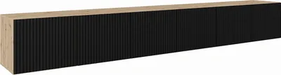 Produktbild von MEBLINI TV-Schrank 300cm Lang - Fernsehschrank - TV Lowboard Industrial - Unterschrank für Fernseher - TV-Unterschrank - TV-Schrank - Hängeschrank - NOEMI - 300x40x41cm - Artisan Eiche/Schwarz Matt