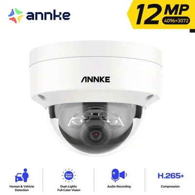 Immagine prodotto di Telecamera dome di sicurezza da 12MP con alimentazione PoE - Telecamera di sorveglianza - Telecamera per esterni - Telecamera dome - Telecamera a cupola