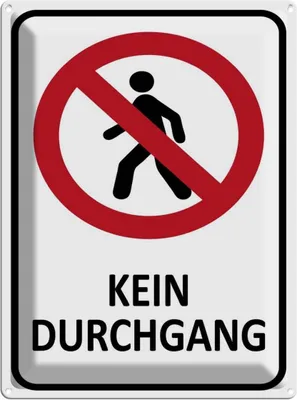Produktbild von vianmo Blechschild 40x30 cm Kein Durchgang Warnschild Hinweisschild Sicherheit Vorsicht