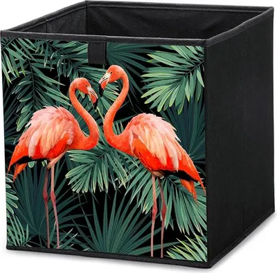 Produktbild von Lavita Storage Box | faltbare Aufbewahrung Boxen 31 x 31 x 31 cm | Schubladen-Organizer Box| Ordnungssysteme für Kleidung | Kleideraufbewahrung & Organisation | Flamingos | 1 stück