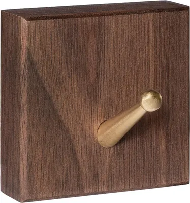 Immagine prodotto di QUVIO Ganci da parete - Ganci a mano - Ganci per abiti - Ganci da parete schwarz - Ganci per abiti - Quadratic - Dunkelbraun e Gold