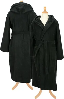 Immagine prodotto di A&R 026.50 | Accappatoio da uomo con cappuccio Accappatoio con cappuccio - Colore: Nero - Taglia: XXL