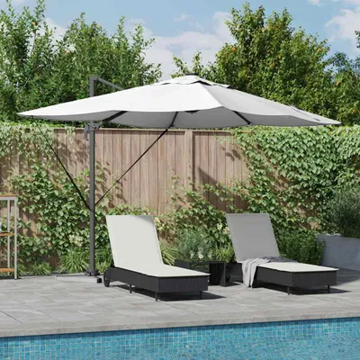 Image de Maison Exclusive - Parasol, dimensions 352 x 251 x 265 cm, en polyester et aluminium, couleur sable