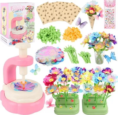 Image de Kit de création de fleurs avec machine, pour enfants de 4 à 8 ans