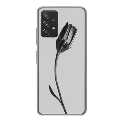 Produktbild von MuchoWow® Handyhülle Schutzhülle Hülle für Samsung galaxy a73 Pflanze - Makro - Schwarz - Weiß Silikon Softcase Handy Hülle - Handyhülle