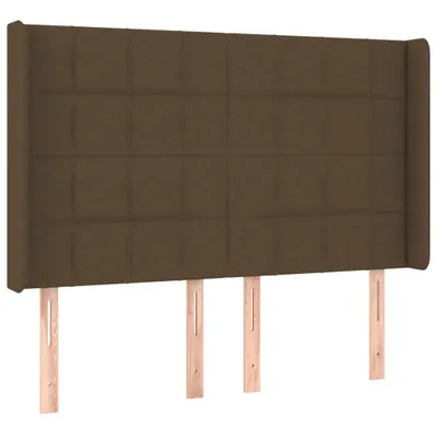 Produktbild von vidaXL Kopfteil mit Ohren Dunkelbraun 147x16x118/128 cm Stoff