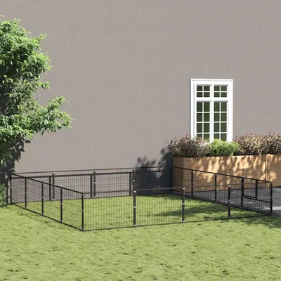 Produktbild von "2026 Aktion"Hundezwinger Schwarz 16 m² Stahl DE704940 - Sonstiges Hundezubehör