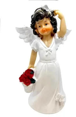 Produktbild von Figur Engel mit Blumenstrauß 15 cm