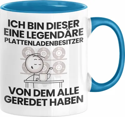 Produktbild von Plattenladenbesitzer Geschenk Tasse Lustige Geschenkidee Geburtstag für Plattenladenbesitzer Ich Bin Dieser Legendäre Plattenladenbesitzer Von Dem Alle Geredet Haben Kaffee-Becher (Blau)